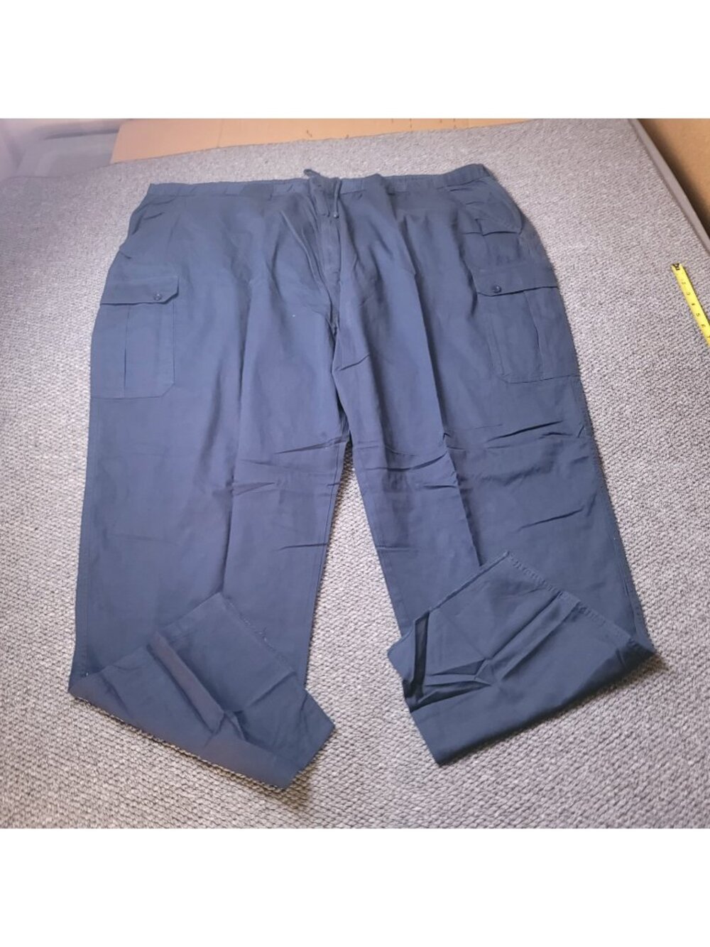 KingSize Cargo Pants Mens 6XL x38L Big Tall Khaki Elastic LL Chino Blue y2K